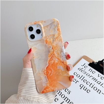 Mobigear Marble iPhone 12 Pro Max TPU souple Coque arrière - Orange
