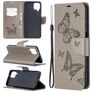 Mobigear Butterfly Housse Samsung Galaxy A12 Etui Porte-Monnaie - Gris