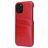 Fierre Shann Premium Card Coque iPhone 12 Coque arrière avec Porte-Cartes - Rouge