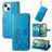 Mobigear Clover Housse iPhone 15 Etui Porte-Monnaie - Bleu