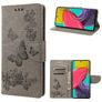 Mobigear Butterfly Housse Samsung Galaxy M53 Etui Porte-Monnaie - Gris