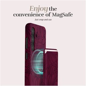 MIO - Porte Cartes en - 3 Cartes - Compatible MagSafe - Berry Blooms