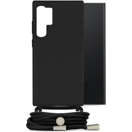 Mobilize Lanyard Gelly Samsung Galaxy S23 Ultra Coque avec cordon en TPU Souple - Noir