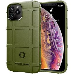 Mobigear Rugged Shield Coque iPhone 12 Pro Coque arrière en TPU Souple Anti-Chocs - Vert