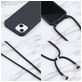 Mobigear Lanyard iPhone 16 Coque avec cordon en Silicone - Noir