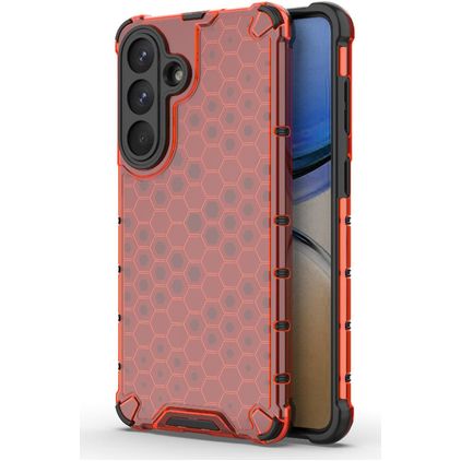Mobigear Honeycomb Coque Samsung Galaxy S26 Plus Coque arrière Rigide Anti-Chocs - Rouge