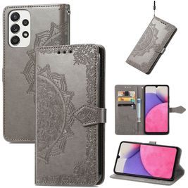 Mobigear Mandala Housse Samsung Galaxy A33 Etui Porte-Monnaie - Gris