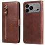 Mobigear Zipper iPhone 18 Pro Max Étui Portefeuille - Marron