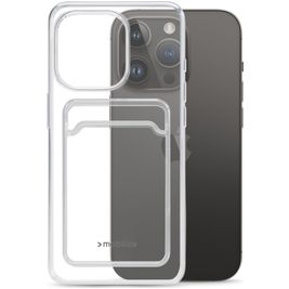 Mobilize Gelly Card Coque Transparente iPhone 14 Pro Coque arrière en TPU Souple avec Porte-Cartes - Transparent