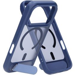 Mobiparts Hardcover iPhone 18 Pro MagSafe Plastique rigide Coque arrière avec béquille - Satin Blue