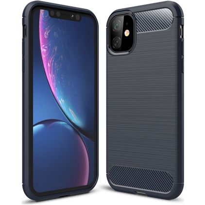 Mobigear Brushed Slim iPhone 11 TPU souple Coque arrière - Bleu marine