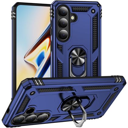 Mobigear Armor ring Samsung Galaxy S26 Plastique rigide Coque arrière Antichoc avec bague de maintien - Bleu
