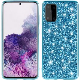 Mobigear Glitter Coque Samsung Galaxy S20 Plus Coque arrière Rigide - Bleu