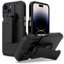 Mobigear Explorer Coque iPhone 14 Pro Coque arrière Rigide Anti-Chocs avec Support Amovible - Noir