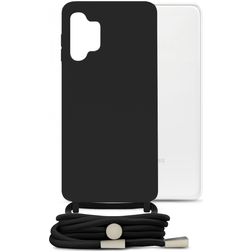 Mobilize Lanyard Gelly Samsung Galaxy A13 4G Coque avec cordon en TPU Souple - Noir