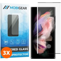 Mobigear Curved Samsung Galaxy S23 Ultra Verre trempé Protection d'écran - Compatible Coque - Noir (Lot de 3)