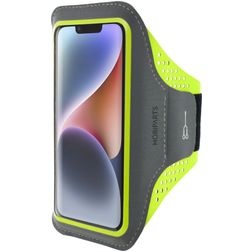 Mobiparts Comfort Fit Brassard Téléphone iPhone 14 Brassard Coque de Sport en Neoprène - Neon Green