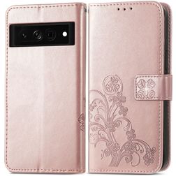 Mobigear Clover Housse Google Pixel 7 Etui Porte-Monnaie - Rose doré