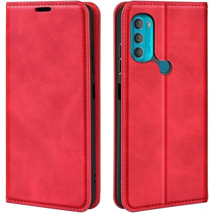 Mobigear Retro Slim Housse Motorola Moto G71 5G Etui Porte-Monnaie - Rouge
