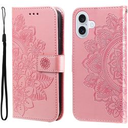 Mobigear Flowers iPhone 17 Étui Portefeuille - Rose doré