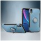Mobigear Armor Ring Coque iPhone XR Coque arrière Rigide Anti-Chocs avec Anneau-Support - Bleu