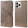 Mobigear Flowers Housse iPhone 14 Pro Etui Porte-Monnaie - Gris