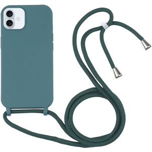 Mobigear Lanyard iPhone 16 Plus Coque avec cordon en Silicone - Vert