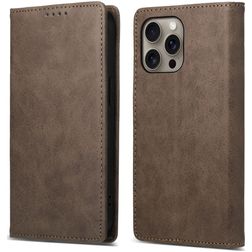 Mobigear Wallet Housse iPhone 16 Pro Max Etui Porte-Monnaie - Marron