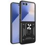 Mobigear Armor Ring Coque Samsung Galaxy Z Flip 7 Coque arrière Rigide Anti-Chocs avec Anneau-Support - Noir