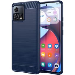 Mobigear Brushed Slim Coque Motorola Edge 30 Fusion Coque arrière en TPU Souple - Bleu