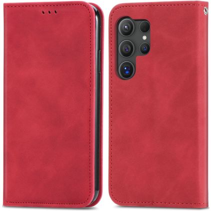Mobigear Retro Slim Housse Samsung Galaxy S25 Ultra Etui Porte-Monnaie - Rouge
