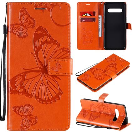 Mobigear Butterfly Housse LG V60 ThinQ Etui Porte-Monnaie - Orange