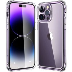 Mobigear Cushion Coque Transparente iPhone 14 Pro Max Coque arrière en TPU Souple Anti-Chocs - Transparent