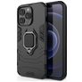 Mobigear Armor Ring Coque iPhone 13 Pro Coque arrière Rigide Anti-Chocs avec Anneau-Support - Noir