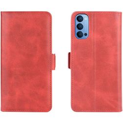 Mobigear Slim Magnet Housse OPPO Reno 4 Etui Porte-Monnaie - Rouge