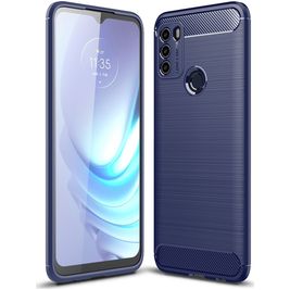 Mobigear Brushed Coque Motorola Moto G50 Coque arrière en TPU Souple - Bleu