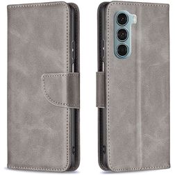 Mobigear Excellent Housse Motorola Moto G200 5G Etui Porte-Monnaie - Gris