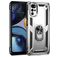 Mobigear Armor Ring Motorola Moto G22 Plastique rigide Coque arrière Antichoc avec bague de maintien - Argent