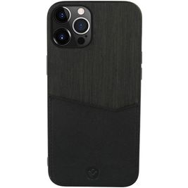 Valenta Card Slot Coque iPhone 13 Pro Coque arrière en Cuir Véritable avec Porte-Cartes - Noir