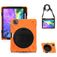 Mobigear SureGrip XGuard Coque iPad Air 5 (2022) Coque arrière en Plastique rigide,Silicone + Porte-crayon + Bandoulière + Support Amovible - Orange