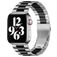 Mobigear Antwerp Bracelet Acier pour Apple Watch Fermeture boucle déployante - 42/41/40/38 mm - Noir / Argent