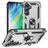 Mobigear Armor ring Samsung Galaxy S24 FE Plastique rigide Coque arrière Antichoc avec bague de maintien - Argent