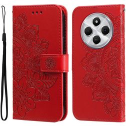 Mobigear Flowers Housse Xiaomi Redmi 14C Etui Porte-Monnaie - Rouge