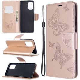 Mobigear Butterfly Housse Samsung Galaxy S20 Plus Etui Porte-Monnaie - Rose doré