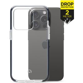 Mobilize Shatterproof Coque iPhone 15 Pro Coque arrière Rigide Anti-Chocs - Transparent / Noir