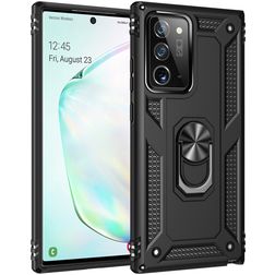 Mobigear Armor Ring Coque Samsung Galaxy Note 20 Coque arrière Rigide Anti-Chocs avec Anneau-Support - Noir