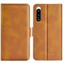 Mobigear Slim Magnet Housse Sony Xperia 5 IV Etui Porte-Monnaie - Cognac