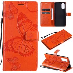 Mobigear Butterfly Housse OPPO Reno 4 Etui Porte-Monnaie - Orange