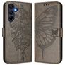 Mobigear Flowers Housse Samsung Galaxy A17 Etui Porte-Monnaie - Gris