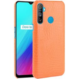 Mobigear Croco Coque Realme C3 Coque arrière Rigide - Orange